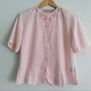 Vintage Claudia Richards Embroidered Button Up Top